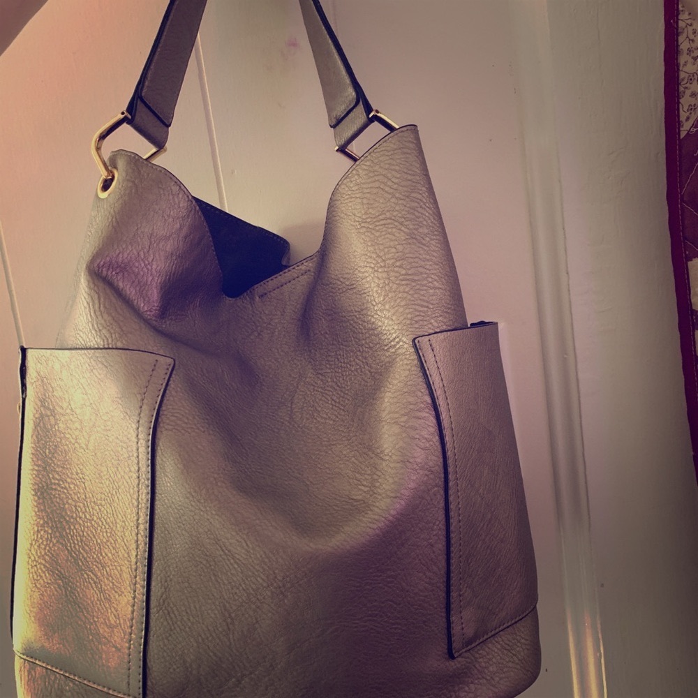 Large metallic purse